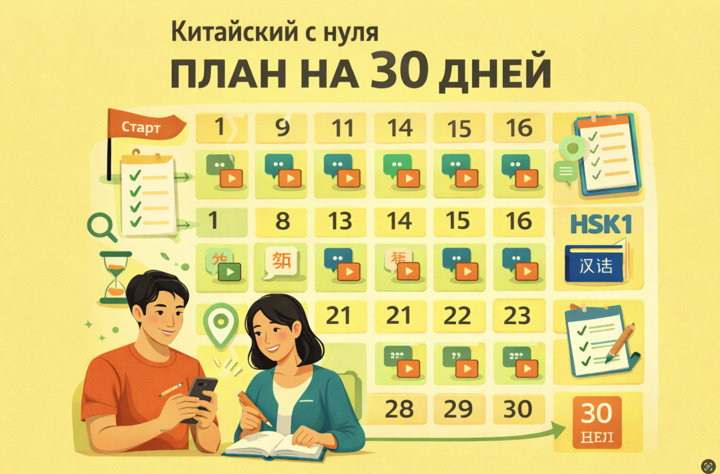 Китайский с нуля: план на первые 30 дней